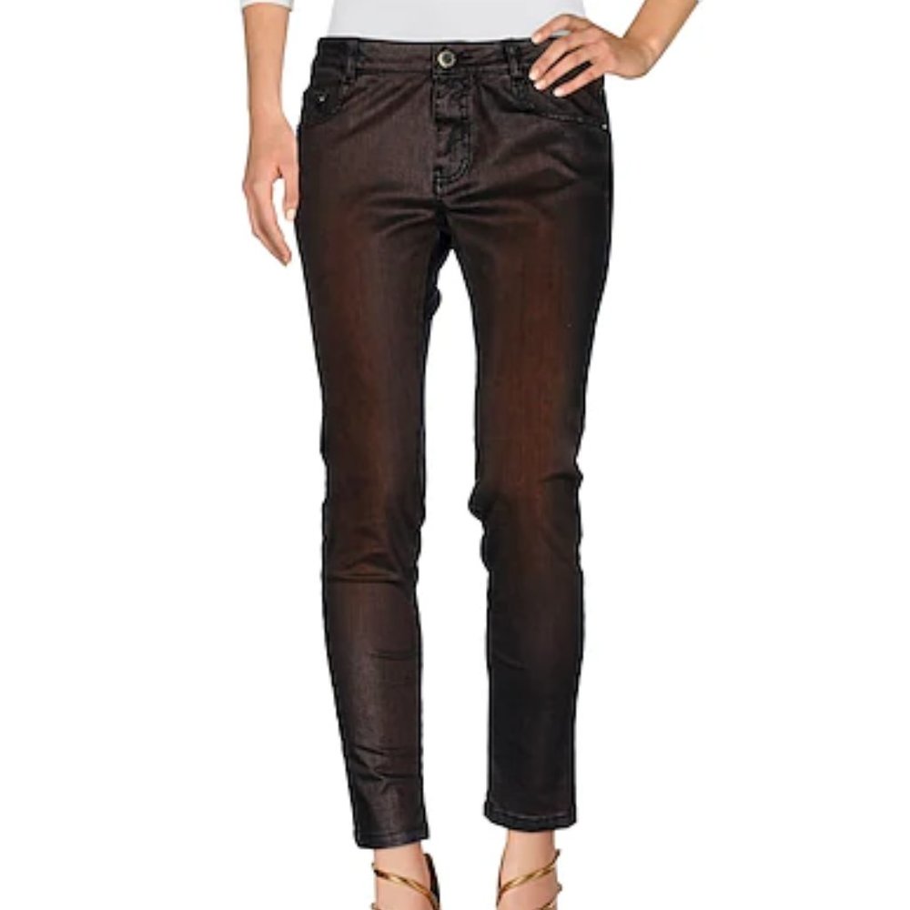 CRISTINAEFFE Denim bronze coated pants, size 31